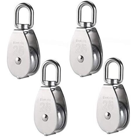 Lntyq 4 Pièces 25mm Poulie pour Cable en Metal Poulies en Aciers Inoxydables Poulie de Levage (1/5)