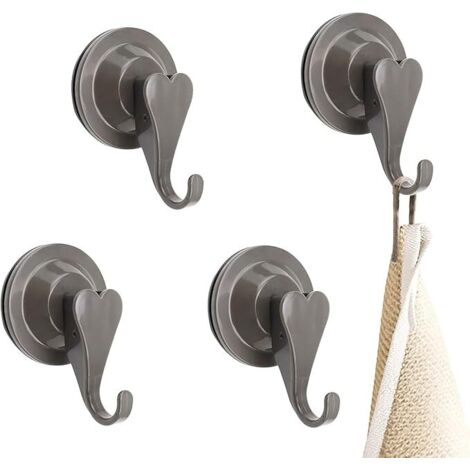 Lntyq Crochet Ventouse Puissante, 4 Pièces Ventouse Crochet, Crochet Ventouse Salle de Bain, Aucune Vis ni Colle Requise, Capacité de Charge Maximale 15 kg, pour Salles de Bains, Cuisines (1/5)