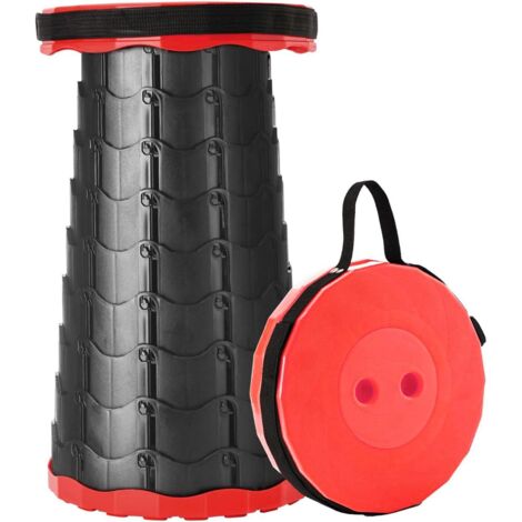 Lntyq Tabouret pliable, épais, portable, rétractable, pour la pêche, la randonnée, les barbecues, les fêtes et les activités de plein air (rouge)
