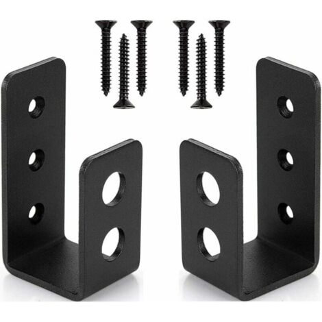Lntyq Lot de 2 Supports de Porte Robustes en Acier pour Portes de 2 x 4 - Barre de Sécurité en Forme de U (1/4)