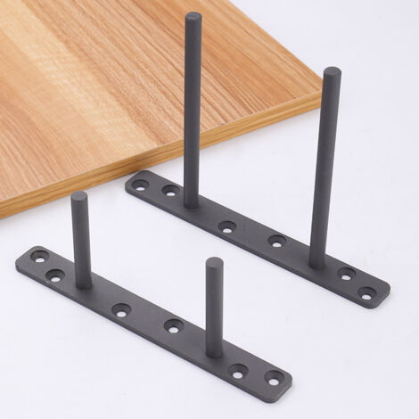 Lntyq Lot de 2 Support pour Étagère Flottante Invisible Support en Métal pour Tablette Flottante en Bois Dissimulé à Fixation Murale, Finition Noire Mate en acier laminé à froid, 2 Pcs (1/4)