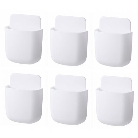 Lntyq Lot de 6 supports muraux pour télécommande, auto-adhésifs, rangement sans trou, porte-crayon mural, chargeur de téléphone pour la maison, le bureau et l'école (1/5)
