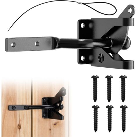 Lntyq Verrou automatique de porte de jardin à gravité - Verrou autobloquant - En acier inoxydable - Avec vis pour porte de jardin - Clôture en bois (1/5)
