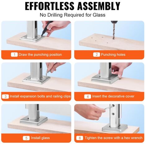 PRIOstahl Lot de 4 supports de serrage pour verre 45 x 45 x 26 mm Raccord : plat pour verre 8 mm Support de plaque de verre pour garde-corps Rampe PRIOstahl Lot de 4 supports de serrage pour verre 45 x 45 x 26 mm Raccord : plat pour verre 8 mm Support de plaque de verre pour garde-corps Rampe