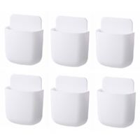Lntyq Lot de 6 supports muraux pour télécommande, auto-adhésifs, rangement sans trou, porte-crayon mural, chargeur de téléphone pour la maison, le bureau et l'école
