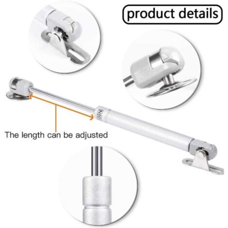 2er-Pack Gasdruckfeder 290 Mm – 100 N, Für Schrankklapptüren, Aus Edelstahl & Kunststoff, Snap-On Montage