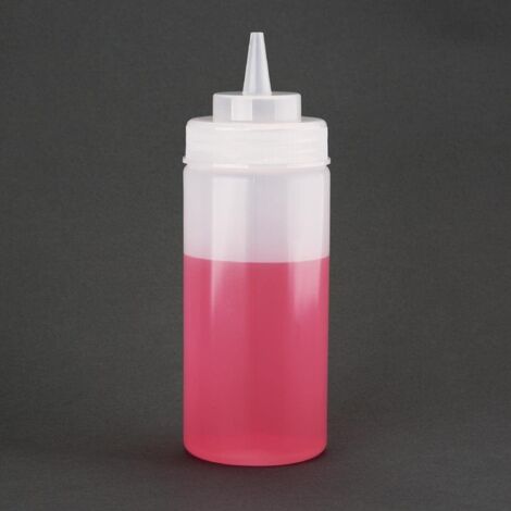 Vogue W832 Saucenflasche 1000 Ml – Transparent, Aus Polyethylen – Schmutzabweisend, Wärme- & Kälteisolierend – Ideal Für Küche, Catering & Gastronomie