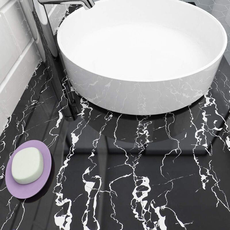 Papier Autocollant Vinyle Effet Marbre - 40 X 300 Cm, Imperméable, Pour Relooker Meubles, Comptoirs Et Murs - 7