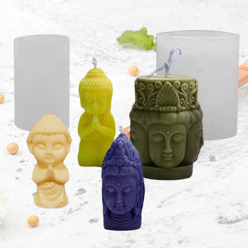 Moule en silicone pour bougie bouddha 3D,décoration d'église bricolage
