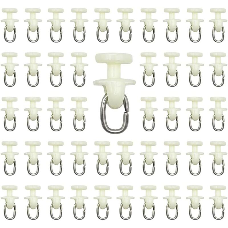 Lot De 8 Supports En Plastique Pour Rail De Rideau - Diamètre 10mm - Couleur Blanc - Marque Uxcell