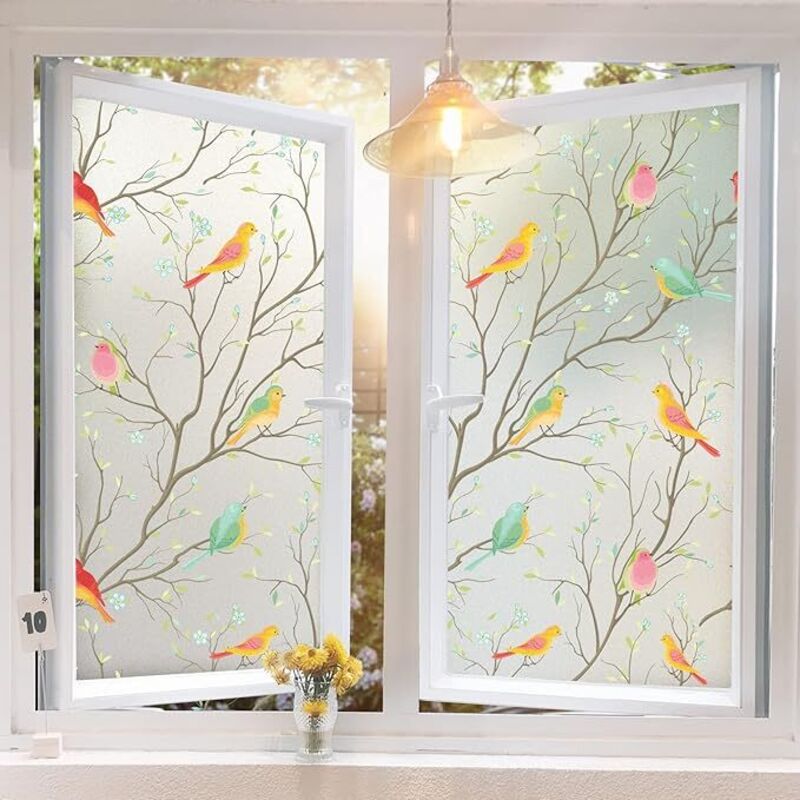 Film Pour Fenêtre Décoratif Film De Vitrail Film De Projection Film Statique Auto-Adhésif Sans Adhésif Film Givré Orchidée 45 X 200 Cm