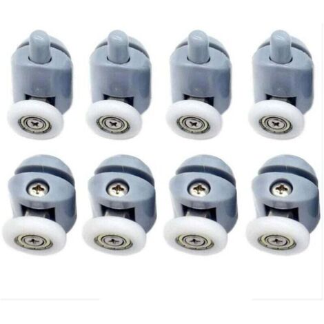 Ahlsen Roulettes pour Porte de Douche 8 pièces Galets de porte de douche Roulette Porte Coulissante Douche Roulettes Cabine de Douche pour Porte Douche Salle de Bain 25 mm (1/5)