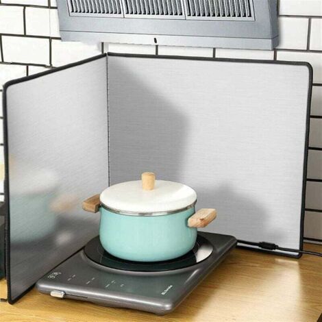 Protection Anti-éclaboussures Pour Cuisinière - Pare-éclaboussures 3 Côtés Pliable | Résistant à La Chaleur, Facile à Nettoyer