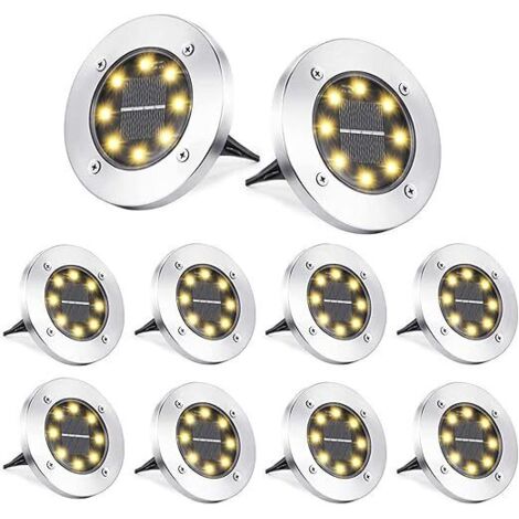 Ahlsen 8 LED Lumière Solaire Extérieur, Lampe Solaires Jardin Au Sol Étanche IP65, Blanc Chaud Pelouse Lumière Decorative Pour Jardin Chemin Terrace Cour Pelouse Escaliers (8 Pièces) (1/5)