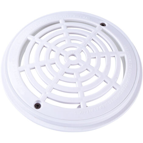 Ahlsen – Grille bonde de fond ronde pour piscine – Diamètre 18cm – Matériau ABS résistant aux chocs – Fixation 18cm entre trous