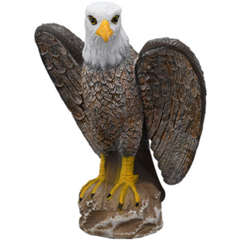 Ahlsen 1x Jardin Aigle en Plastique Faucon Réaliste Aigle Statue Epouvantail Jardin Repulsif à Oiseaux Anti Pigeon Effrayer Les Oiseaux/Pigeon/Corneille (1/4)