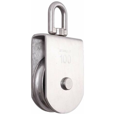 Ahlsen M100 levage rouleau à poulie unique chargement 1000 kg, bloc de poulie de corde de levage pivotant à roue unique en acier inoxydable 304 robuste (1/5)