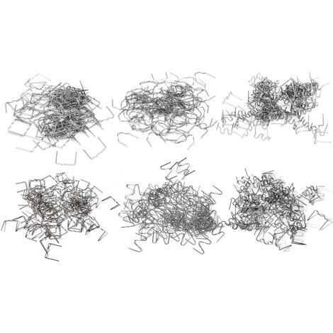 Ahlsen Lot de 1200 agrafes chaudes, 0,8 mm/0,6 mm, pour réparation de soudure en plastique de voiture (1/5)