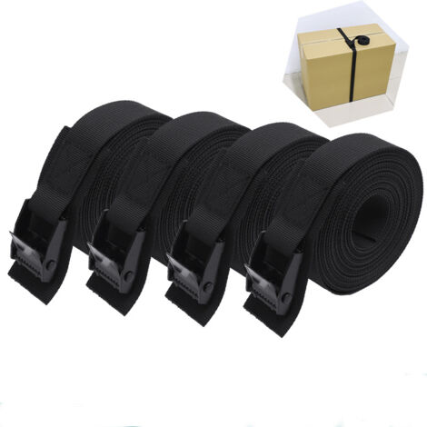 Ahlsen – Sangle d'arrimage courte rembourrée 25cm – Boucle de serrage pour fixation sécurisée – Polyester robuste – Lot de 4 pièces