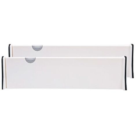 Ahlsen 2 pièces séparateurs de tiroir organisateurs de tiroir extensibles pour bureau, cuisine, tiroir, salle de bain, chambre et commode stockage,Blanc (1/5)