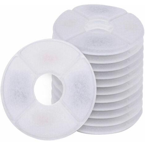 Ahlsen Lot de 12 filtres pour fontaines à fleurs pour chats, filtres de rechange pour chiens et chats ronds (1/5)