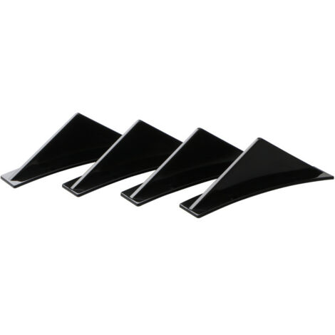 Ahlsen 4 Pcs Diffuseur De Spoiler De Pare-Chocs Arrière, Aileron De Pare-Chocs Arrière avec Vis, Pare-Chocs Requin Becquet Arrière, Anti-Usure Châssis Décoration Aileron Voiture(Noir/Courbe) (1/5)