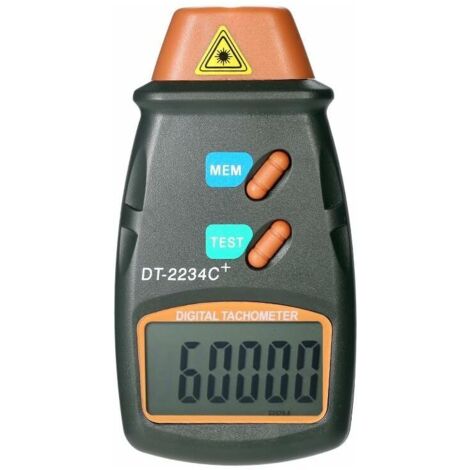 Ahlsen Tachymètre Numérique de Poche de Laser Tachymètre Sans Contact Gamme 2.5RPM-99.999RPM Affichage à Cristaux Liquides Avec 3pcs Bande