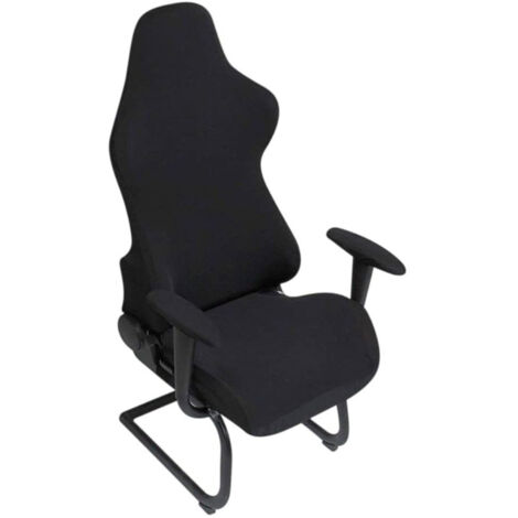 Ahlsen – Housse de chaise gaming extensible – Protection anti-poussière et anti-rayures – Lavable et amovible – Pour fauteuils de bureau (Noir) (1/4)