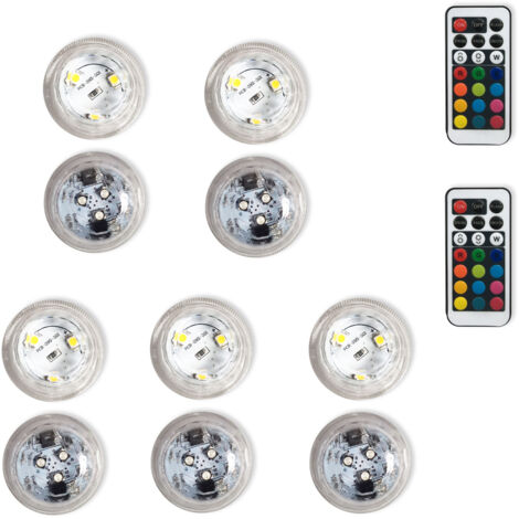 Mini Lumières LED – Lot De 10 Avec Piles De Rechange – 1,5 X 1 Cm – Pour Maison De Poupée, Déco DIY, Fêtes – Blanc