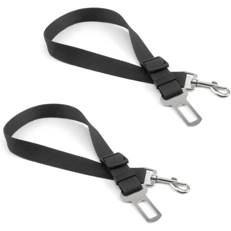 Ahlsen 2 Pièces Ceinture De Sécurité pour Chien De Voiture, Harnais De Sécurité Chien Ajustable Voiture, Harnais Sécurité pour Chien avec Boucle, pour Toutes Les Races Chiens, Chats(Noir) (1/4)