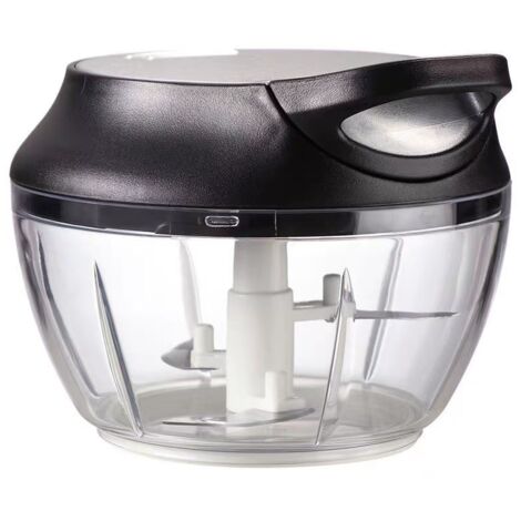 Ahlsen Mini Hachoir Manuel En Inox - 5 secondes - Avec Racloir - Mixeur Coupe Oignons, Ail, Herbes (1/5)