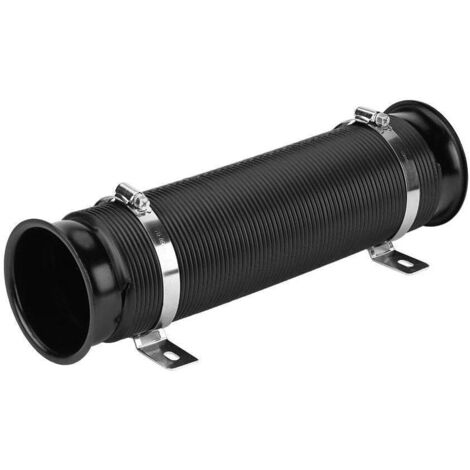 Ahlsen Tuyau d'admission d'air, 76mm de voiture universel Flexible Tuyau d'admission d'air Froid à Conduit Flexible Avec 2 Supports de Montage Voiture Air Conduit Tube Kit Extensible à 100cm (Noir) (1/5)