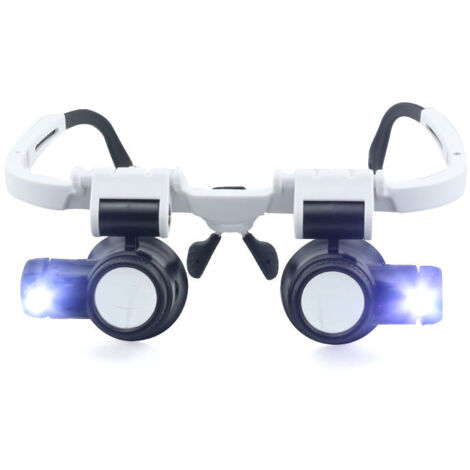 Ahlsen Loupe de Lunettes,8X 15x 23x Tête Portant Une loupe avec Bandeau Lumineux LED Loupe pour la Lecture,Loupe de Lunettes,Loupe de Tatouage,Réparation de bijoutier 17515555mm (1/4)