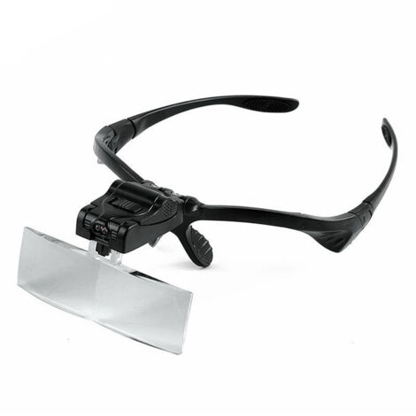Ahlsen Bandeau Loupe avec éclairage LED, mains libres support de têtes de lecture Loupe Lunettes avec 5 lentilles détachables pour lire, bijoux, regarder
