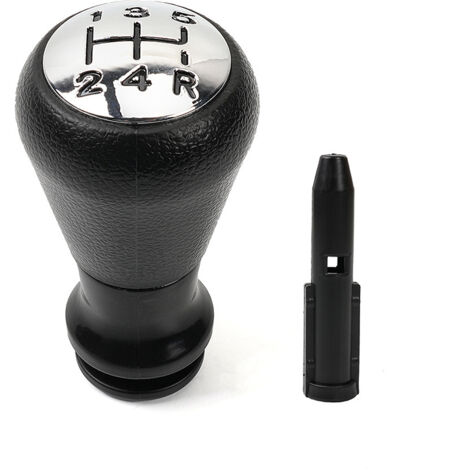 Ahlsen 5 Vitesses Pommeau,Pommeau de levier de Vitesses Manuel 5 Vitesses Pour Peugeot 206 207 307 / CITROEN - Noir et Argent (1/5)