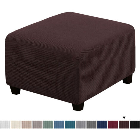 Ahlsen – Housse de canapé élastique carrée pour repose-pieds – Tissu polaire extensible 85% polyester – Dimensions 27-32 pouces – Protection contre taches et déchirures