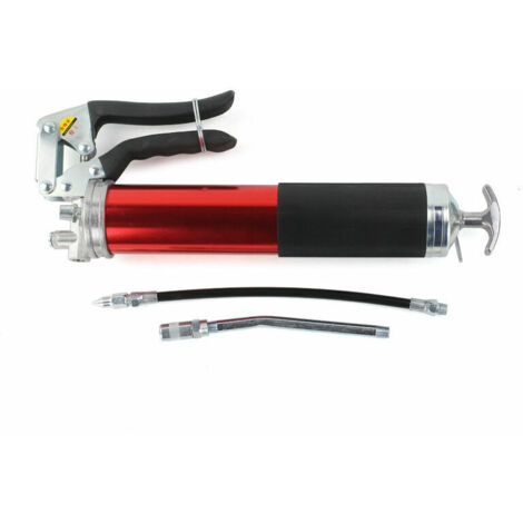 Ahlsen – Pistolet graisseur manuel à pompe – Compatible cartouches 400g – Pression 6000 psi – Tuyau flexible et rallonge rigide