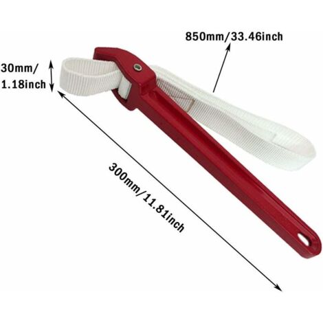 Ahlsen Clé à Sangle Universel Clé à Sangle, Clé à Sangle En Caoutchouc, Clé Multi Outils Clé à Sangle, La Norme Ajustable Universel Alliage d'Aluminium Nylon Clé à Sangle Tuyau pour Tracteur, Filtre à (1/5)
