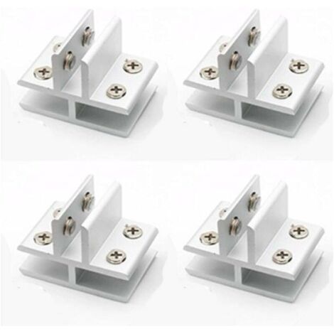 Ahlsen Consoles et taquets pour étagères Lot de 4 pinces en forme de T pour verre sur 3 panneaux latéraux, douches, tables, panneaux de serrage 10-12 mm (1/5)