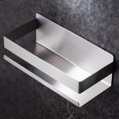 Ahlsen Étagère de salle de bain support de rangement en acier inoxydable argenté durable non poreux (1/5)