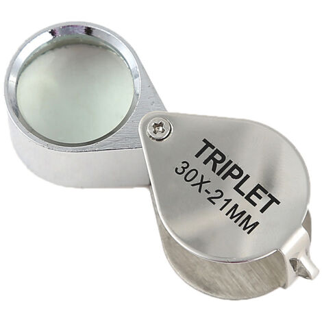 Ahlsen Loupe Bijoutier - Loupe Grossissante Verre 30 x 21 mm Bijoux Antiquités Lentille Oculaire - 30x Loupe de Poche - Pliable en Verre - Loupe Botaniste (1/5)