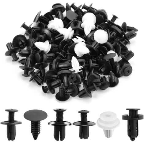 Ahlsen Clip de Fixation de Voiture,Fixation de Carrosserie Garniture de Voiture,Retenue Vehicle Clips Rivets en Plastique,pour Auto Voitures Panneaux de Porte,Fort et Robuste,100PCS