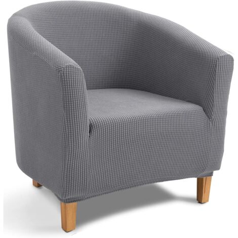 Housse de canapé extensible jacquard pour fauteuil tub – Longueur 74cm x Largeur 72cm – Élastique pour maintien – Lavable en machine – Perle Rare (1/5)