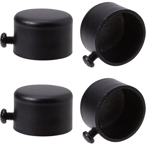 Ahlsen 4pcs Embouts de Tringle à Rideau Embouts de Rideau en Métal Noir Embouts avec Vis Embouts de Tringle à Rideau Cylindriques de 28 mm Têtes pour Rideau de Bureau à Domicile Accessoires