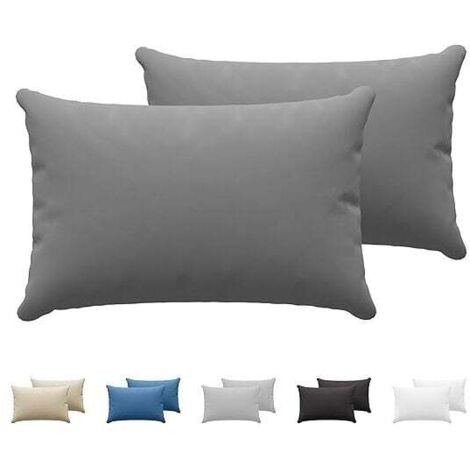 Ahlsen – Lot de 2 taies d'oreiller 30 x 50 cm – Coton jersey 150 – Hypoallergénique – Lavable en machine – Couleur anthracite