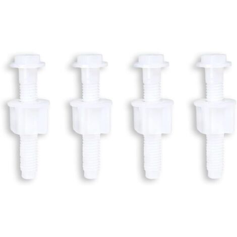 Ahlsen Charnière de siège de toilette universelle en plastique blanc, vis à boulon pour charnières de siège de toilette à montage supérieur, 4 pièces (1/5)