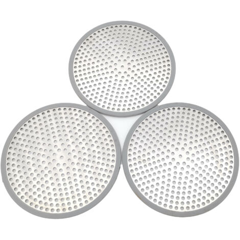 Ahlsen Pack de trois Filtre pour bonde de douche, Grille de douche en acier inoxydable, Gris (1/5)
