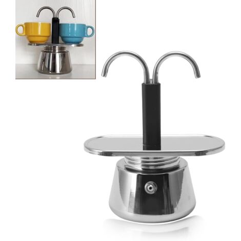 Ahlsen Moka Pot, 90 ML Mini Moka Pot, Cafetière En Acier Inoxydable De Style Italien, Cafetière Espresso DIY Délicieuse, Pour Faire Du Café Rapidement, Pour Le Camping En (1/4)
