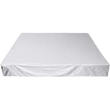 Ahlsen Housse de Protection pour Spa, Bain à Remous, Piscine, Baignoire, Couverture de Spa en Tissu Oxford pour Jardin Extérieur, Anti-poussière,Imperméable à l'eau,Anti-UV,argent 23123130cm (1/5)