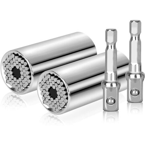 Ahlsen Clé à douille universelle 2 pièces 7-19 mm multi-fonction réparation clé à cliquet jeu de douilles d'outils